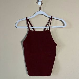 Hollister Burgundy Top, Crossed Back Size Medium